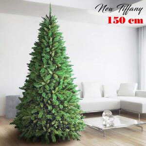 Albero di Natale New Tiffany Ø84x150 cm 438 Rami Super Folto con Base a Croce in PVC Verde