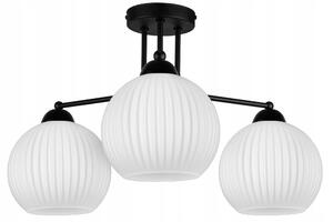 FKL DESIGN lampada da soffitto Lampada da soffitto E27 con globo in vetro bianco serie N899 (E3)
