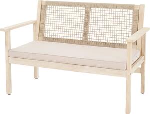 Panchina da giardino Teracina di volio - beige, 120 cm, in legno di acacia, resistente alle intemperie e confortevole, per giardino, balcone e terrazza