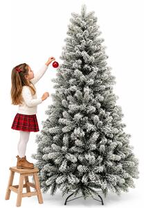 Albero di Natale Innevato Nebraska 240 cm Folto e Voluminoso con Effetto Neve Verde