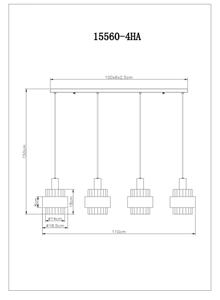 Globo 15560-4HA - Lampadario a sospensione con filo MILLEY 4xE27/60W/230V