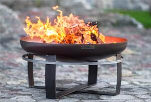 Braciere Viking da 70 cm in Acciaio Naturale - Stabile e Portatile, Fatto a Mano in Europa