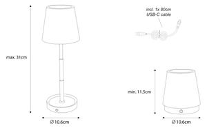 Globo 58446B - Lampada da tavolo ricaricabile LED dimmerabile a tocco CARLOS 1,2W/5V 1200 mAh