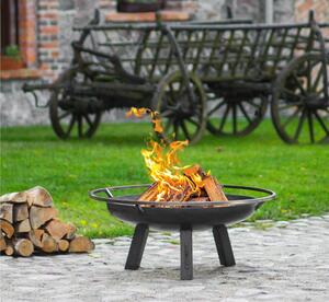 Braciere in Acciaio Naturale PORTO - Diametro 80 cm, Altezza 40 cm, Spessore 2 mm, Made in Europe