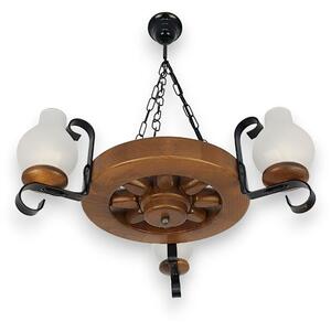 Brilagi - Lampadario a sospensione con catena ROATA 3xE14/40W/230V faggio/noce
