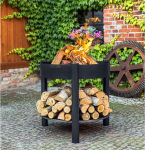 Braciere in Acciaio Naturale MONTANA HIGT - Diametro 70cm, Altezza 80cm, Spessore 2mm, Fatto a Mano in Europa