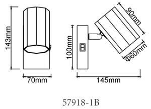 Globo 57918-1B - Faretto da parete JAMES 1xGU10/25W/230V nero
