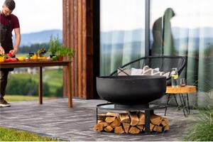 Braciere XXL PALERMO 80 cm in Acciaio Naturale, Spessore 2mm, Altezza 35cm - Alta Qualit� Artigianale Europea
