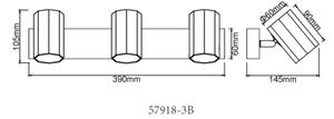 Globo 57918-3B - Faretto JAMES 3xGU10/25W/230V nero
