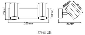 Globo 57918-2B - Faretto JAMES 2xGU10/25W/230V nero