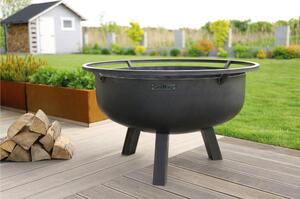 Braciere XXL PORTO da 60 cm in Acciaio Naturale - Spessore 2mm, Altezza 53cm, Realizzato a Mano in Europa