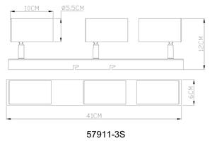 Globo 57911-3S - Faretto ROBBY 3xGU10/25W/230V