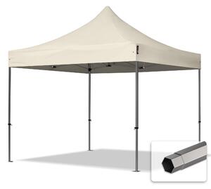 TOOLPORT 3x3m gazebo pieghevole, PREMIUM acciaio, crema