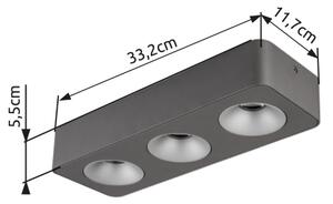 Globo 43100-3 - Plafoniera LED HANGARAU LED/14W/230V 11,7x33,2 cm