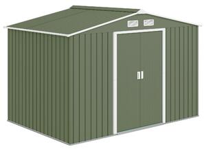 Outsunny Casetta Attrezzi Giardino in Acciaio con 2 Porte Scorrevoli e 4 Prese d'Aria, Capanno da Giardino, 277x195x192cm, Verde Chiaro | Aosom Italy