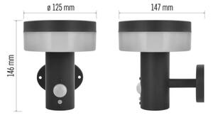 Lampada solare da parete LED con sensore LED/2W/3,7V 1200 mAh IP44