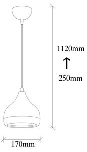 Lampadario a sospensione con filo YILDO 1xE27/40W/230V bianco/nero