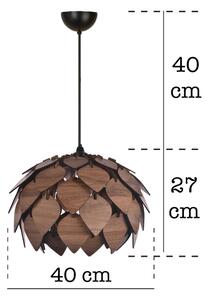 Lampadario a sospensione con filo 1xE27/40W/230V marrone