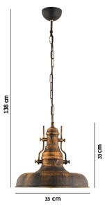Lampadario a sospensione con catena 1xE27/40W/230V bronzo