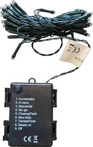 Catena luminosa a batteria LED per esterni 48 LED bianco caldo Timer 8 funzioni