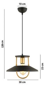Lampadario a sospensione con filo 1xE27/40W/230V nero/oro