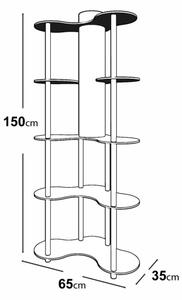 Lampada da terra con ripiani NOTO 1xE27/40W/230V nera