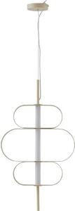 Lucande LED a sospensione Audrina, beige, metallo, dimmerabile