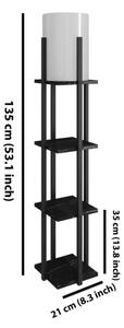 Lampada da terra con ripiani NORA 1xE27/40W/230V nero