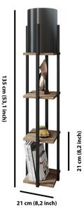 Lampada da terra con ripiani NORA 1xE27/40W/230V nero/marrone