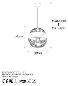 Lampadario a sospensione con filo TELMANDER 1xE27/40W/230V verde
