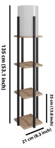 Lampada da terra con ripiani NORA 1xE27/40W/230V nero/marrone