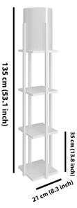 Lampada da terra con ripiani NORA 1xE27/40W/230V bianco