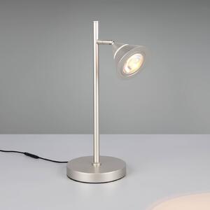 Trio Lighting Lampada da tavolo a LED Romeo, dimmerabile, Alluminio / Grigio / Zincato, Soggiorno / Sala da pranzo, Metallo, Moderno, Lampada da tavolo LED