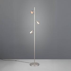 Trio Lighting Lampada da terra a LED Romeo, dimmerabile, Alluminio / Grigio / Zincato, Soggiorno / Sala da pranzo, Metallo, Moderno, Lampada LED da terra