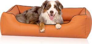Lettino ortopedico per cani Knuffelwuff in Pelle finta Lovelock M-L 85 x 63 cm Rusty