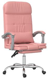VidaXL Sedia da ufficio con funzione massaggio in Pelle finta rosa