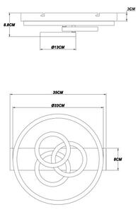 Globo 48040-40 - Lampada da soffitto LED dimmerabile DARRYL I 40W/230V, misure 35x33 cm + telecomando