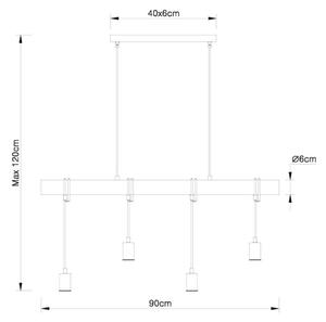 Globo 15459-4H - Lampadario a sospensione con filo LEO 4xE27/60W/230V