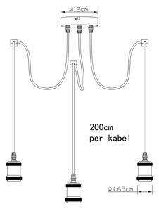 Globo A32-3 - Lampadario a sospensione con filo OLIVER 3xE27/40W/230V ragno