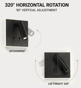 BRILAGI - LED Faretto da parete ZAYA DOUBLE LED/8W/230V + LED/3W nero