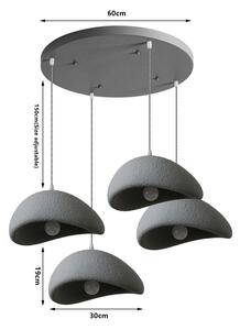 BRILAGI - Lampadario sospeso con cavo WABI SABI 4xE27/60W/230V grigio