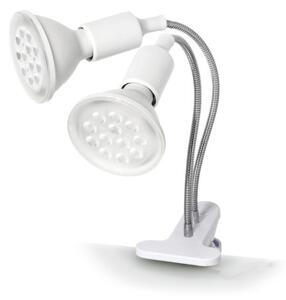 Lampada da tavolo flessibile con clip PLANTY 2xE27/30W/230V bianca per piante