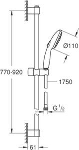 GROHE set asta doccia Tempesta 110 26163_3 900mm 2 tipi di getto WS cromo