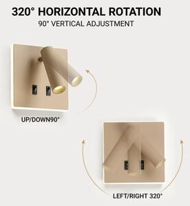 BRILAGI - Faretto da parete LED ZAYA DOUBLE LED/8W/230V + LED/3W beige