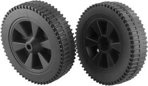 2 ruote per barbecue, in plastica, diametro 170 mm, colore nero, adatte per barbecue a gas e carrelli