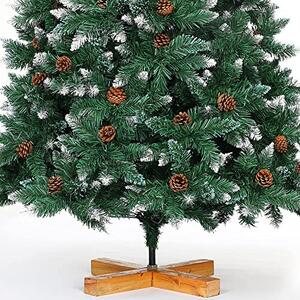 Albero di Natale Innevato King Premium 250 cm 1600 Rami Folto con Pigne in PVC Verde