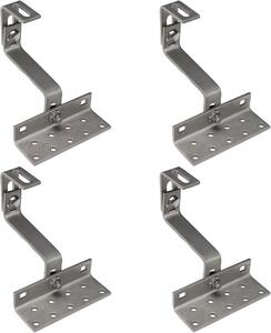 4 ganci per pannelli solari, regolabili in 3 posizioni, in acciaio inossidabile, 115 mm, per montaggio