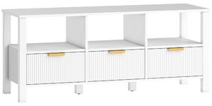 HOMCOM Mobile TV Moderno con 3 Cassetti e 3 Ripiani Aperti per Televisori 109,2-139,7 cm 120x39,5x50 cm Bianco | Aosom Italy
