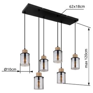Globo 15707-6H - Lampadario a sospensione con filo REID 6xE27/15W/230V