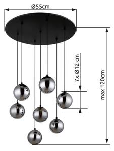 Globo 56133-7H - Lampadario LED a sospensione con filo RIHA 7xG9/3,5W/230V fumé/nero